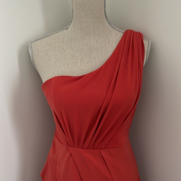 Le Chateau One Shoulder Orange Dress in Size Small - Picture 3 of 4